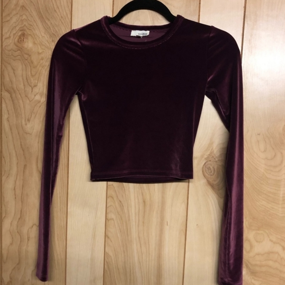 Wilfred Free Velvet Long Sleeve Crop - Picture 1 of 5